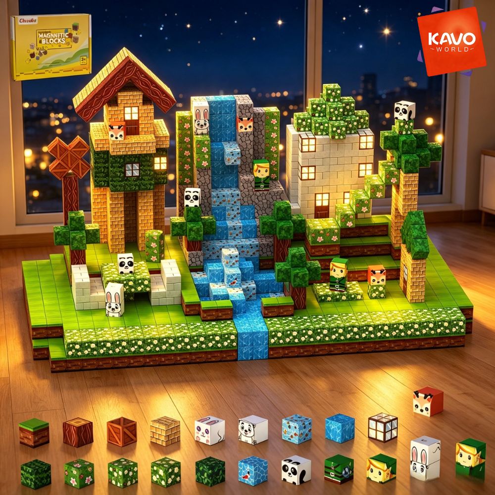 KAVOWORLD 150피스 자석 숲속 집 조립 블록  - Party Games Indoor For 6 12 Year Olds 리뷰 및 가격